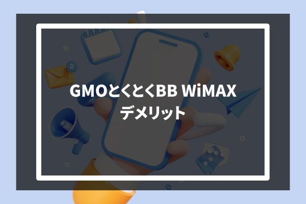 GMO Tokutoku BB WiMAX デメリット