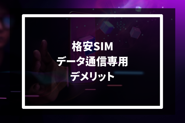 格安SIM データ通信専用 デメリット