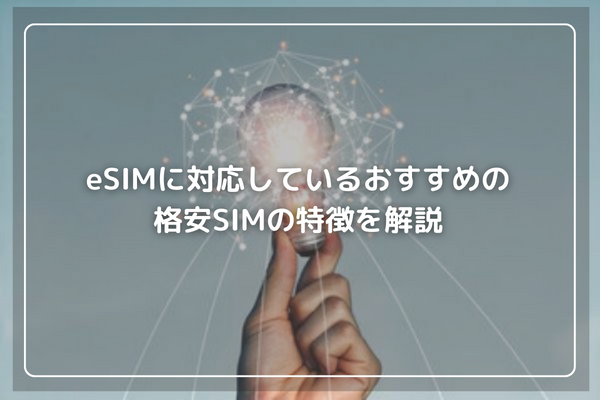 eSIMに対応しているおすすめの格安SIMの特徴を解説
