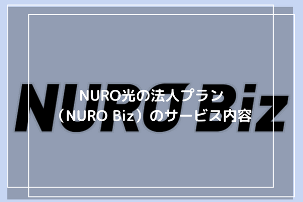 NURO光の法人プラン（NURO Biz）のサービス内容